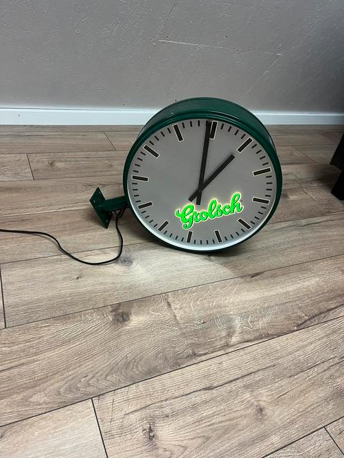 Grolsch Lichtreclame Klok – Werkt Perfect! – Uniek Cafébord, Verzamelen, Biermerken, Zo goed als nieuw, Reclamebord, Plaat of Schild