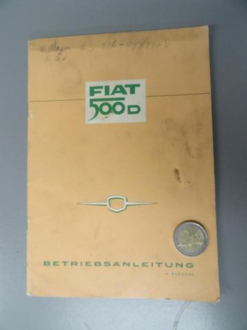 1962 FIAT 500 D INSTRUCTIEBOEKJE DUITS beschikbaar voor biedingen