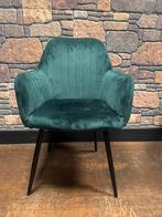 2 DONKERGROENE VELVET EETKAMER STOELEN, Huis en Inrichting, Stoelen, Ophalen, Zo goed als nieuw, Overige kleuren, Vijf, Zes of meer stoelen