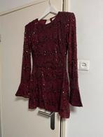 Loavies Glitterjurk Bordeaux Rood Maat M, Kleding | Dames, Jumpsuits, Ophalen of Verzenden, Zo goed als nieuw, Maat 38/40 (M)