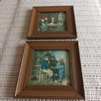 2 mooie oude schilderijtjes, Antiek en Kunst, Antiek | Wandborden en Tegels, Ophalen of Verzenden