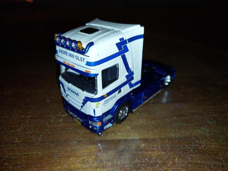 Tekno Scania Andre van Olst, Hobby en Vrije tijd, Modelauto's | 1:50, Zo goed als nieuw, Bus of Vrachtwagen, Tekno, Ophalen of Verzenden