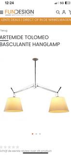 Artemide hanglamp met 2 kappen 40 cm, Huis en Inrichting, Lampen | Hanglampen, Ophalen, Gebruikt, Minder dan 50 cm