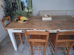 4 degelijke eetkamer stoelen, Huis en Inrichting, Stoelen, Gebruikt, Bruin, Klassiek, Ophalen of Verzenden