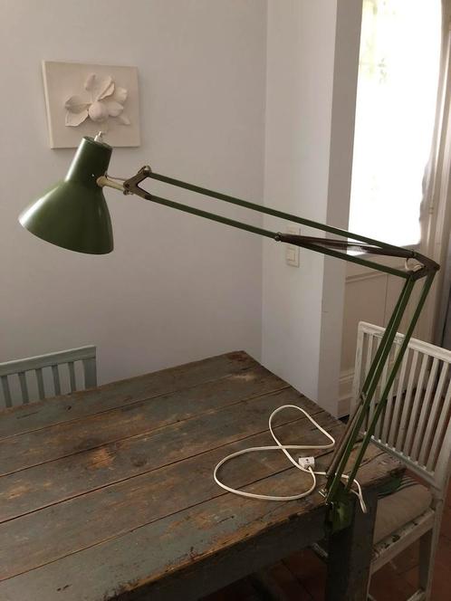 VINTAGE DESIGN LAMP DEENS BUREAULAMP ATELIER GROEN, Huis en Inrichting, Lampen | Tafellampen, Gebruikt, Minder dan 50 cm, Ophalen of Verzenden