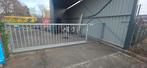 Schuifpoort 4 mtr met loop poort 120cm, Ophalen of Verzenden, Gebruikt, IJzer, Spijlenhekwerk