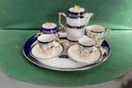 Koffie set dienblad Epiag Carlsbad Cobalt (+parelmoer+goud), Antiek en Kunst, Antiek | Servies los, Ophalen of Verzenden