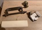 Vintage brievenbusklep + deurknop en slot, Tuin en Terras, Brievenbussen, Ophalen of Verzenden, Gebruikt, Overige materialen, Brievenbusklep