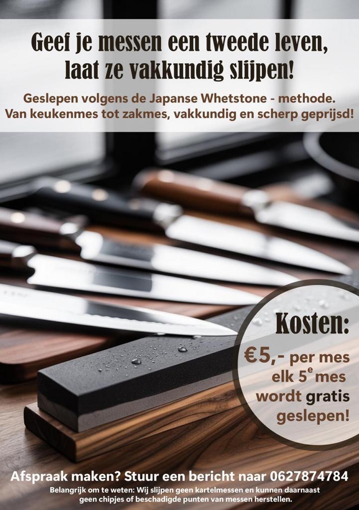 Ook zo’n hekel aan botte messen?, Huis en Inrichting, Keuken | Bestek, Nieuw, Overige materialen, Ophalen of Verzenden