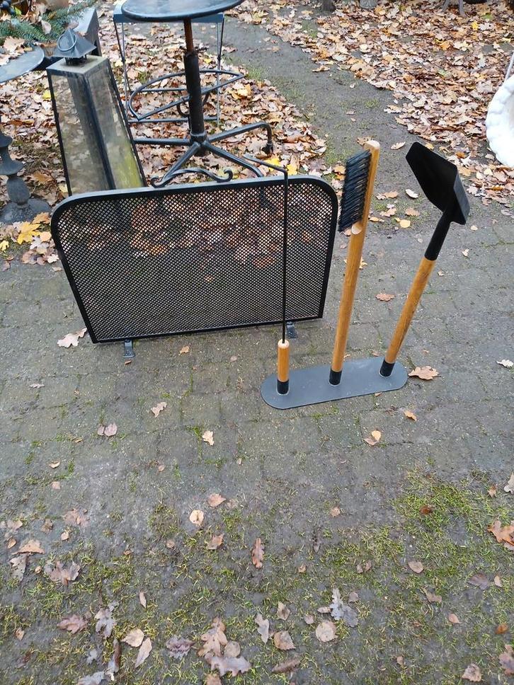 Haard scherm met gereedschap, Antiek en Kunst, Curiosa en Brocante, Ophalen of Verzenden