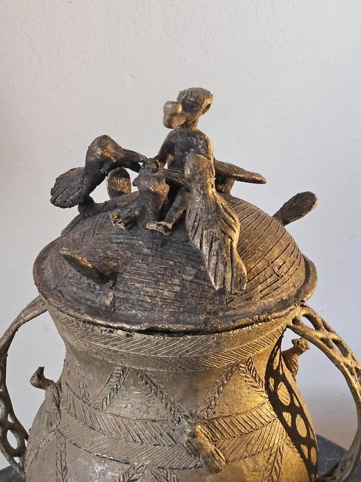 Ashanti Gouden Pot met Vogels, Antiek en Kunst, Antiek | Koper en Brons, Brons, Ophalen of Verzenden