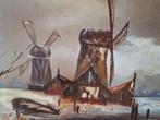 Klassiek schilderij gesigneerd B vd Wijk, Antiek en Kunst, Kunst | Schilderijen | Klassiek, Ophalen of Verzenden