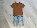 Setje henley T-shirt H&M en grijze short Shoeby maat, Broek, Ophalen of Verzenden, Zo goed als nieuw, Shoeby