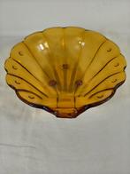 Vintage Amber Glazen Schelp Schaal, Ophalen of Verzenden