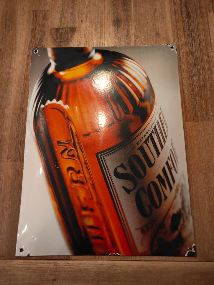 Southern Comfort Emaille Reclamebord gietijzer, Antiek en Kunst, Antiek | Wandborden en Tegels, Ophalen of Verzenden
