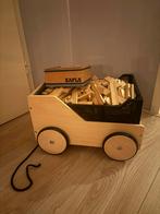 Kapla in houten trekwagen, Ophalen, Gebruikt, Duw- of Trekspeelgoed