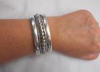 Zilveren zware Egyptisch gekeurde Bedoeïen armband nr.433, Verzenden, Zilver, Armband