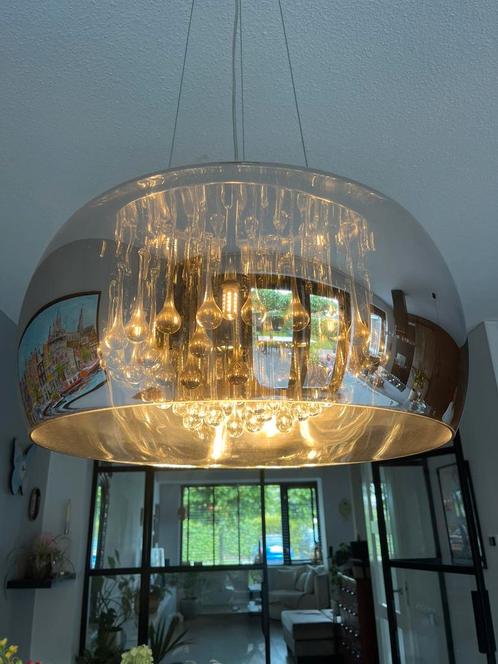 Prachtige Stijlvolle 50cm Lucide Pearl hanglamp, dimbaar, Huis en Inrichting, Lampen | Hanglampen, Zo goed als nieuw, Glas, Ophalen