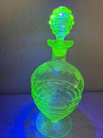 Uranium Glas Decanteerkaraf met Stop, Ophalen of Verzenden