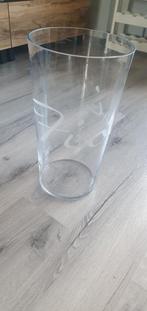 Glazen Vaas met Inscriptie, Huis en Inrichting, Woonaccessoires | Vazen, Ophalen, Wit, Minder dan 50 cm, Glas