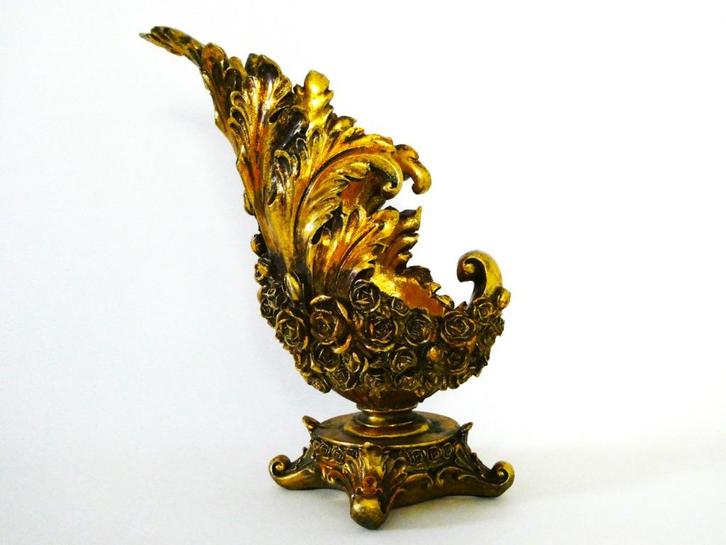 Wijnfleshouder goudverguld gedecoreerd met rozen barok stijl, Antiek en Kunst, Curiosa en Brocante, Ophalen of Verzenden