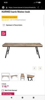 Bank voor bij de eettafel (Karwei bank Mateo visgraat) eetka, Huis en Inrichting, Stoelen, Bruin, Ophalen of Verzenden, Zo goed als nieuw