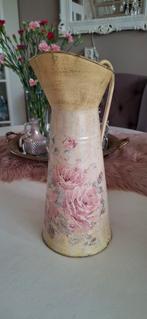 Emaille Waterkan / Bloemenkan met Rozenmotief, Antiek en Kunst, Ophalen