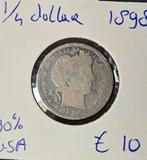 quarter dollar 1898 Amerika, Postzegels en Munten, Munten | Amerika, Verzenden, Noord-Amerika, Losse munt, Zilver