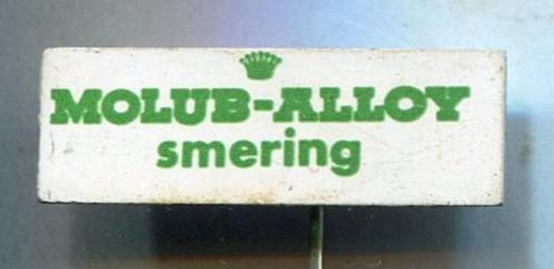 Molub-Allot smering blik speldje ( M_143a ), Verzamelen, Speldjes, Pins en Buttons, Zo goed als nieuw, Speldje of Pin, Transport