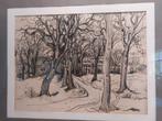 Houtskooltekening “Allee – Gut Halgersdorf”, Antiek en Kunst, Ophalen of Verzenden