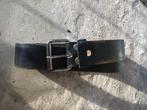 Brede zwarte leren riem breed 4,8 cm, lang 105 cm, 95 tot 105 cm, Zwart, Ophalen of Verzenden, Zo goed als nieuw
