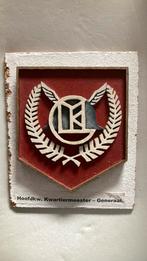 KNIL Hoofd Kwartiermeester Generaal schildje, Ophalen of Verzenden, Landmacht, Nederland, Embleem of Badge