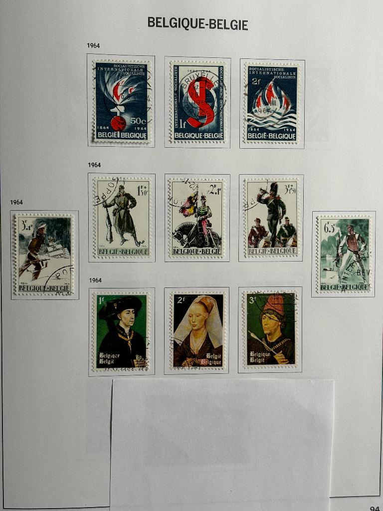 1964 OBP1290-1297 en 1300-1302 oa met Rogier Van der Weyden, Frankeerzegel, Ophalen of Verzenden, Gestempeld, Gestempeld