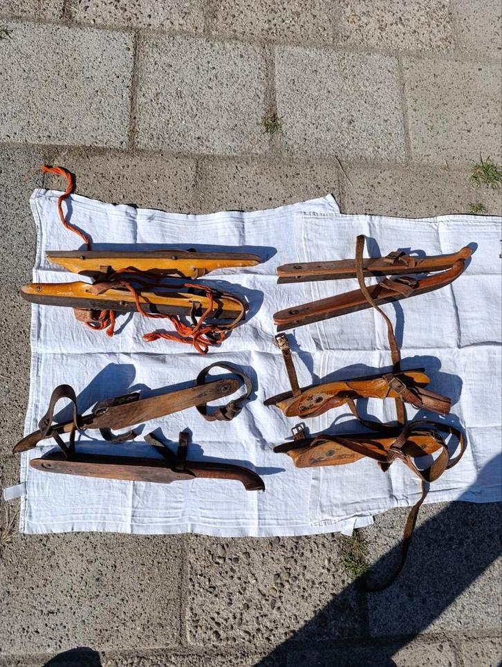 Vintage Houten Schaatsen Collectie, Antiek en Kunst, Antiek | Speelgoed, Ophalen