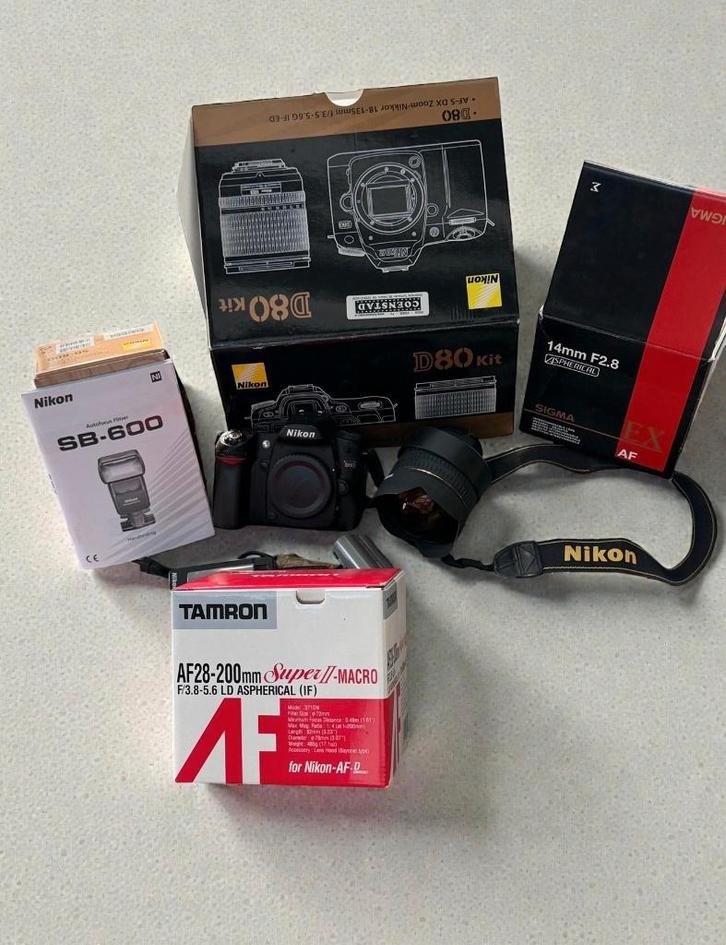 Complete Nikon D80 Set – 2 Lenzen – Sigma 14mm F2.8 – SB-600, Audio, Tv en Foto, Fotocamera's Digitaal, Gebruikt, Nikon, 8 keer of meer