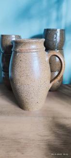 Aardewerk Kan met 6 Glazen - Vintage Stijl, Ophalen of Verzenden