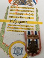 KNIL oorkonde + medaille onderscheiding, Ophalen of Verzenden, Landmacht, Nederland, Lintje, Medaille of Wings