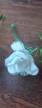 Witte glazen roos - decoratief object, Ophalen of Verzenden