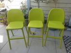 3 Groene  stoelen Krukken ikea, Huis en Inrichting, Barkrukken, Kunststof, Met voetsteun, 60 tot 90 cm, Ophalen of Verzenden