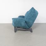 1x Leolux Tango 2-zits/192cm Bank Turquoise Stof - Grijs, Gebruikt, 150 tot 200 cm, Tweepersoons, 75 tot 100 cm
