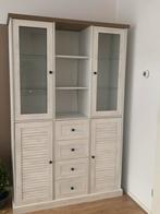 Mooie vitrinekast, 100 tot 150 cm, Ophalen of Verzenden, Zo goed als nieuw, Met lade(s)
