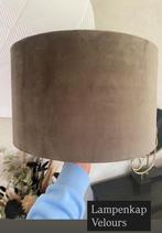Taupekleurige lampenkap | velours, Ophalen of Verzenden, Zo goed als nieuw, Rond, 25 tot 50 cm