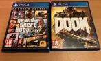PS4 Games: GTA V & Doom, Ophalen of Verzenden, Gebruikt, Zonder controller, Original
