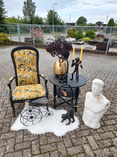 Stoere fauteuile met aapjes., Huis en Inrichting, Fauteuils, Zo goed als nieuw, 75 tot 100 cm, Ophalen