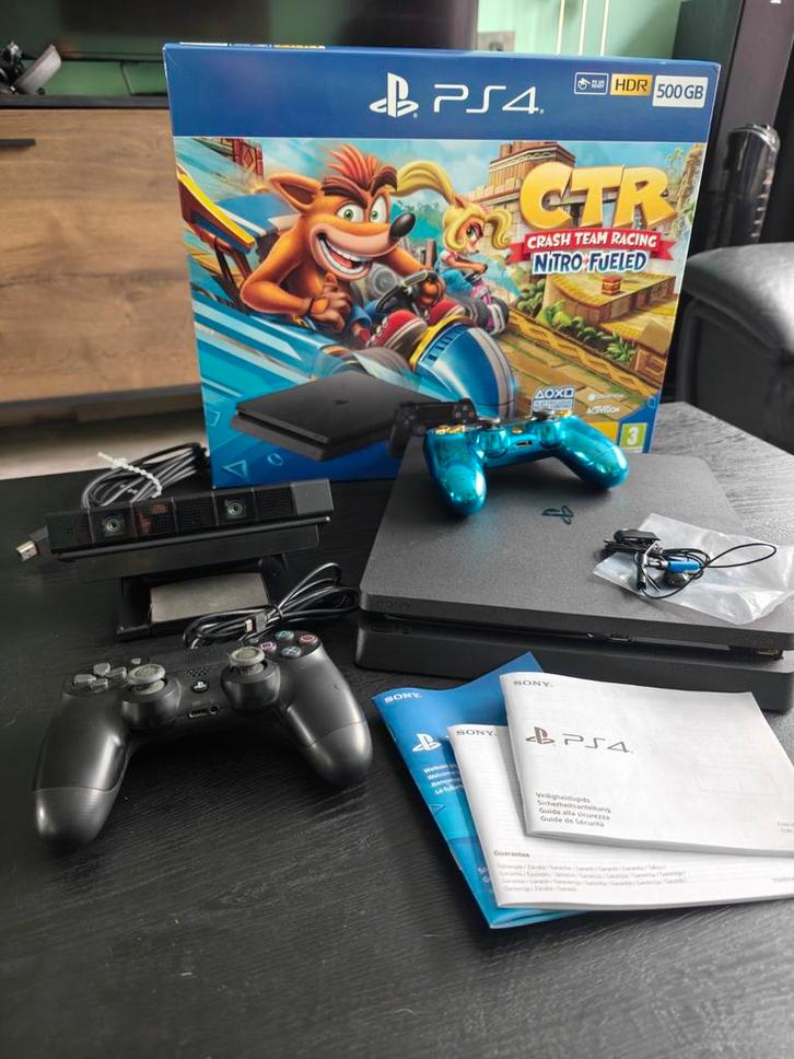 Playstation 4 Slim 500GB + camera, Spelcomputers en Games, Spelcomputers | Sony PlayStation 4, Zo goed als nieuw, Slim, 500 GB