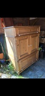 Antieke grenen houten meiden kast tv kast, Ophalen