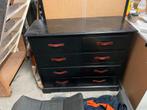 Zwarte Houten Ladekast, Huis en Inrichting, Kasten | Ladekasten, Ophalen, Gebruikt, 100 tot 150 cm, 5 laden of meer
