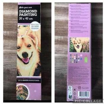 Diamond painting Hond beschikbaar voor biedingen