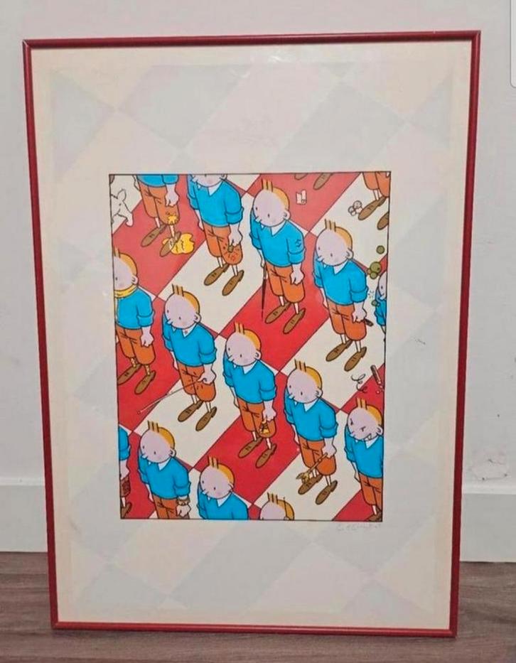 EXEM – ZINZIN FETICHE (KUIFJE) zeefdruk -1997, Antiek en Kunst, Kunst | Litho's en Zeefdrukken, Ophalen