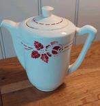 Koffie thee pot antiek creme rood keramiek, Antiek en Kunst, Ophalen of Verzenden